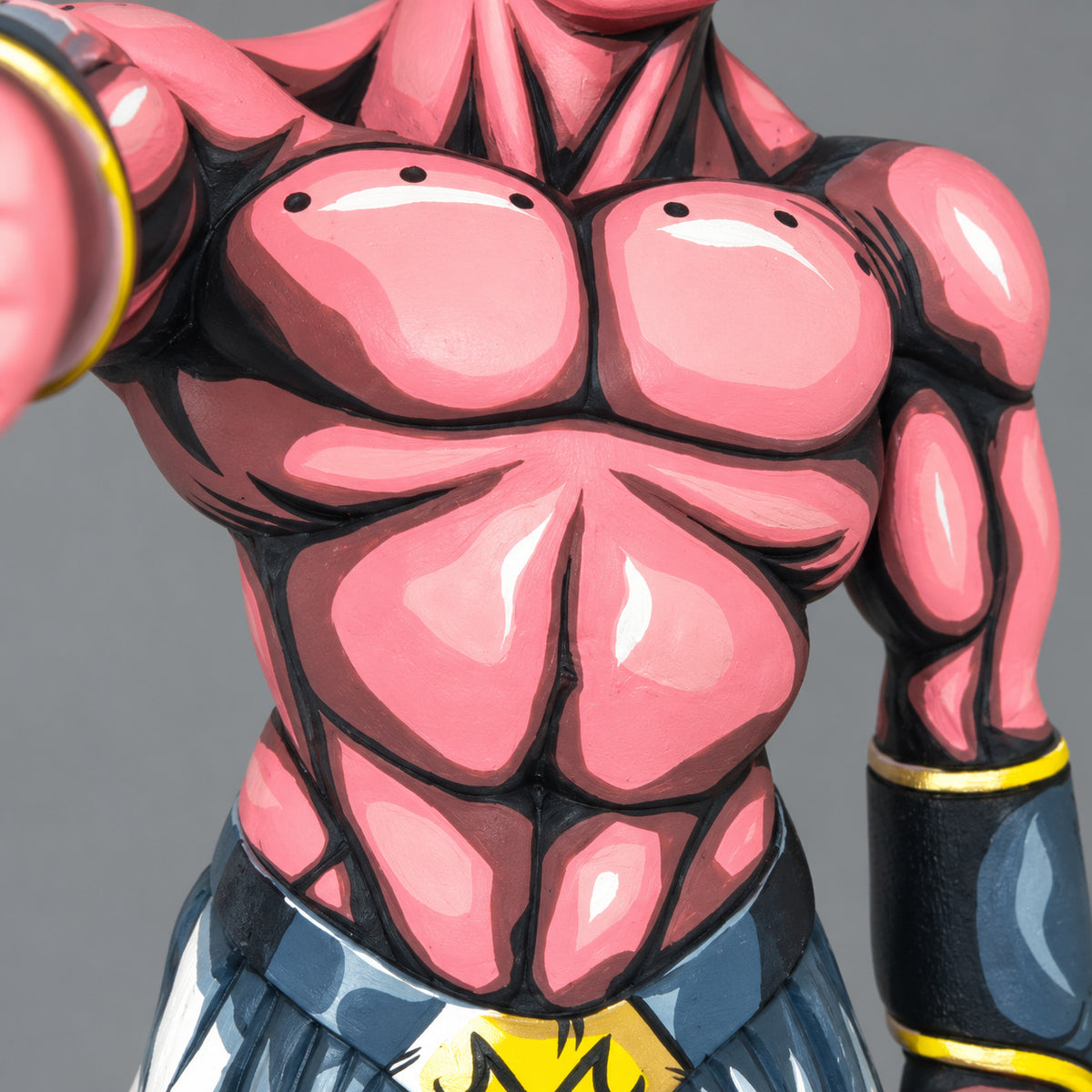 Dragon Ball Z Majin Super Buu Evil Figure Repaint — pink abdominal paint panels and chest musculature