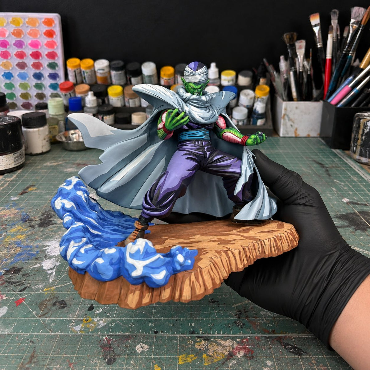 2D Manga Colour Dragon Ball Kai Clash Piccolo Figure Repaint — Figure in painting workshop
