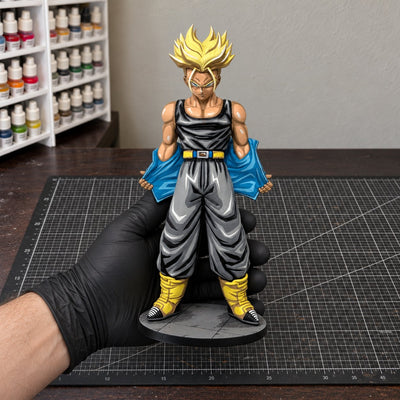 Dragon Ball Super Saiyan Trunks Figure Repaint — Figure in painting workshop