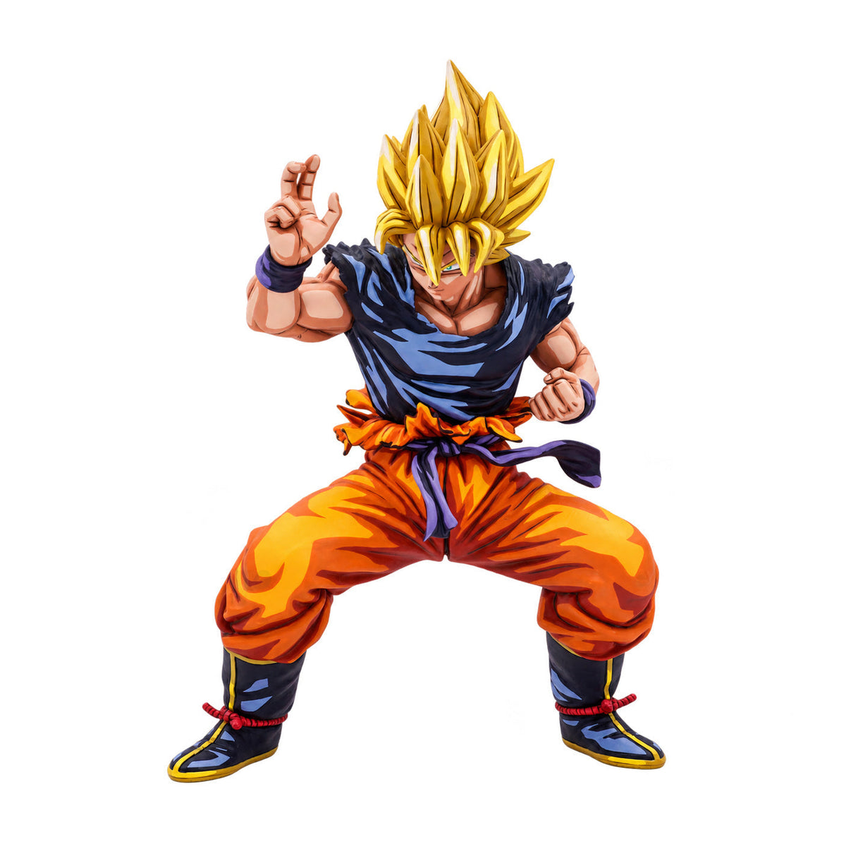 Manga Colour Super Saiyan Son Goku Figure Repaint — Full figure on white background
