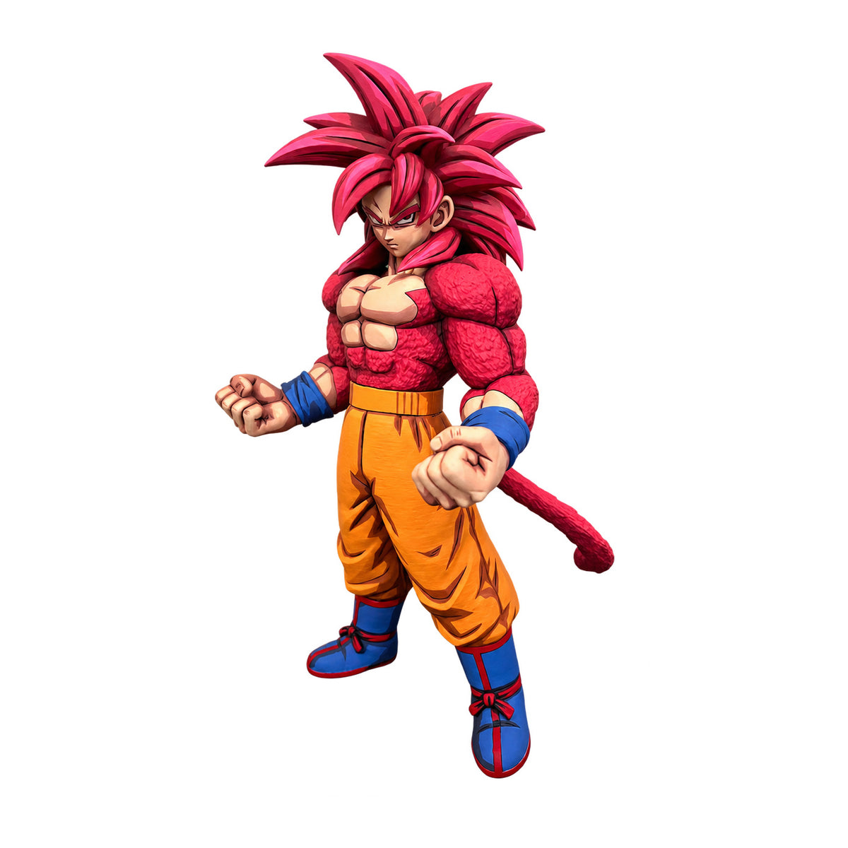 Dragon Ball Super Saiyan 4 Son Goku Figure Repaint — Full figure on white background