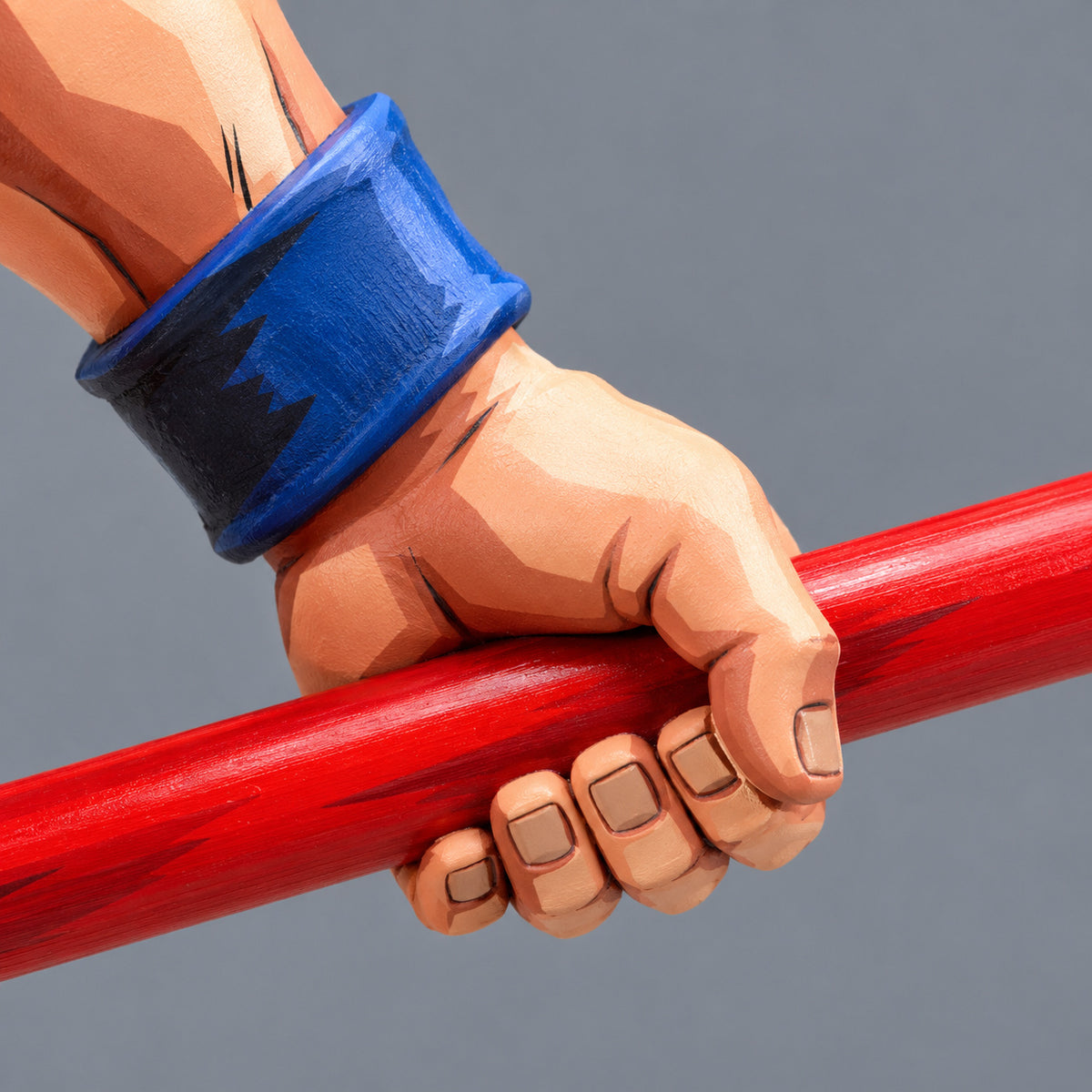 Dragon Ball Z Goodbye Son Goku Figure Repaint — hand gripping red staff accessory