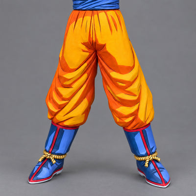 Dragon Ball Super Saiyan Son Goku Figure Repaint — Front-Facing Pose — orange lower trousers and complete blue boots