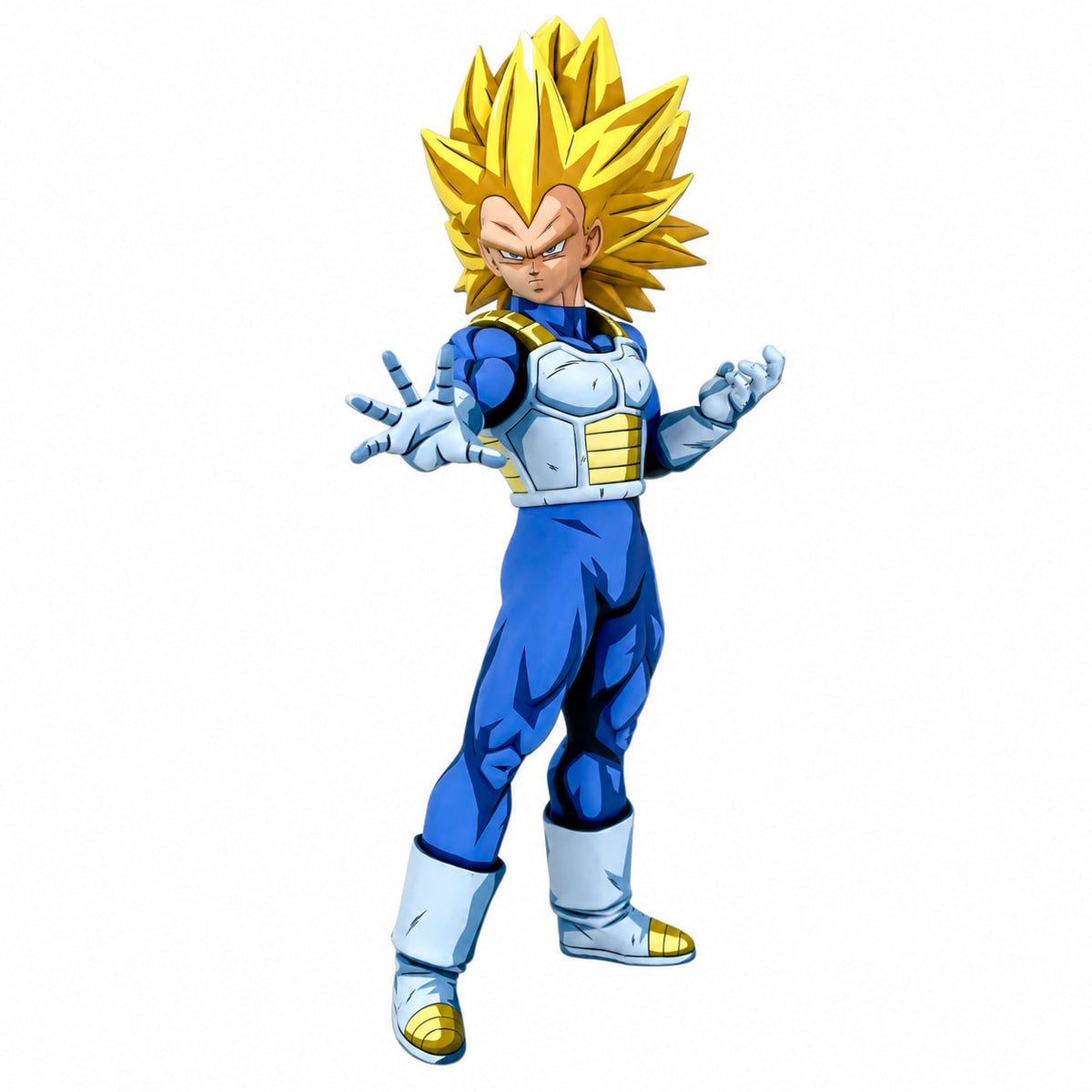 Dragon Ball SSJ Vegeta Anime Figure Repaint — Full figure on white background