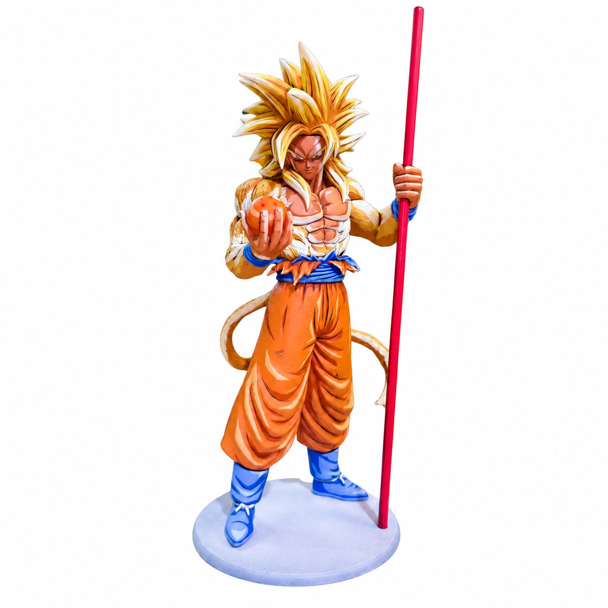 Dragon Ball SSJ4 Golden Goku Figure Repaint — Full figure on white background