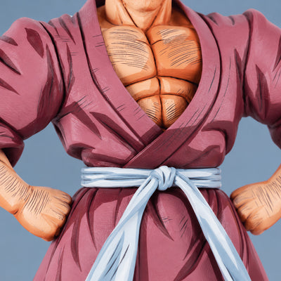 Dragon Ball Z Duel Future Mr. Satan Figure Repaint — maroon gi collar chest and white belt