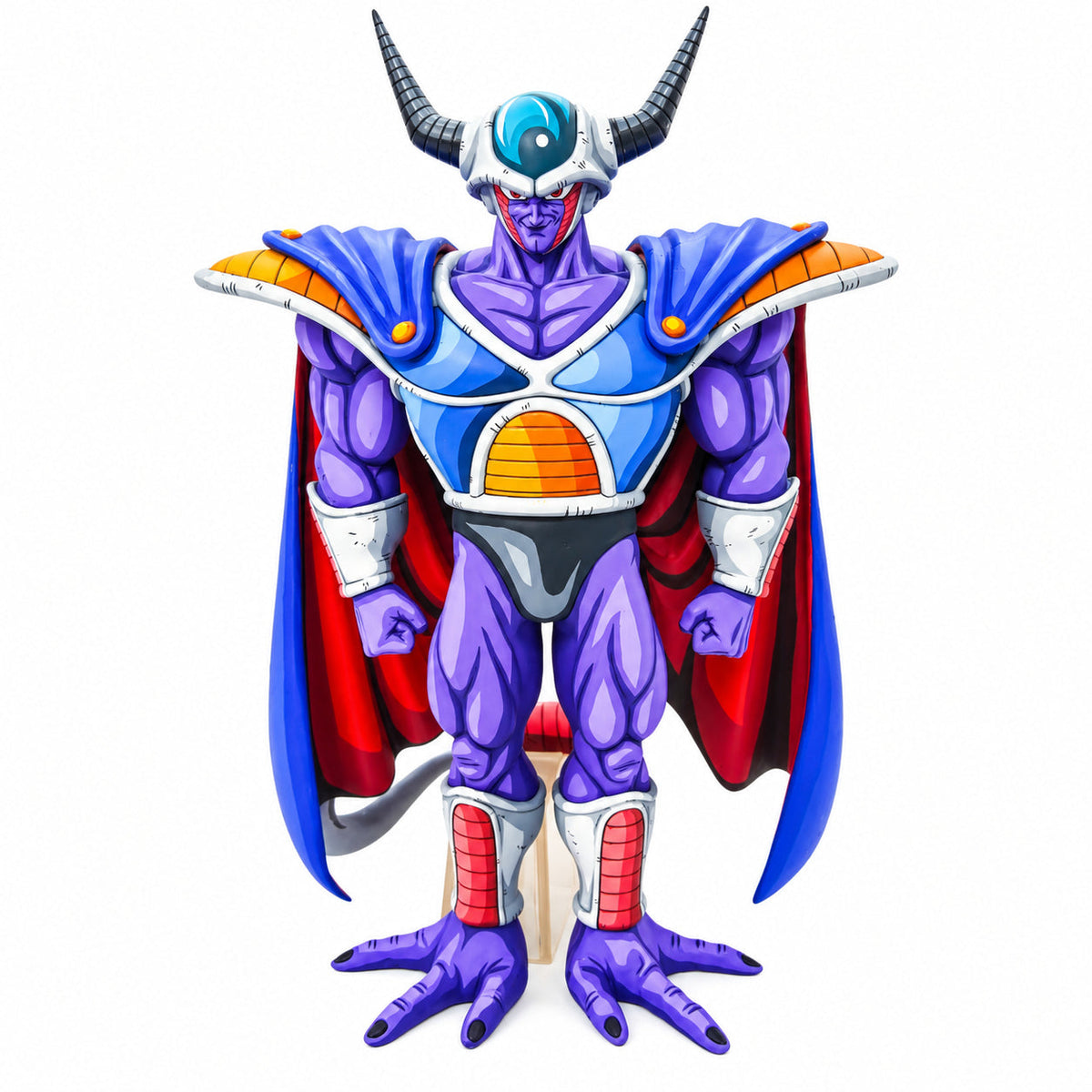 Cel Shaded Dragon Ball Z King Cold Figure Repaint — Full figure on white background