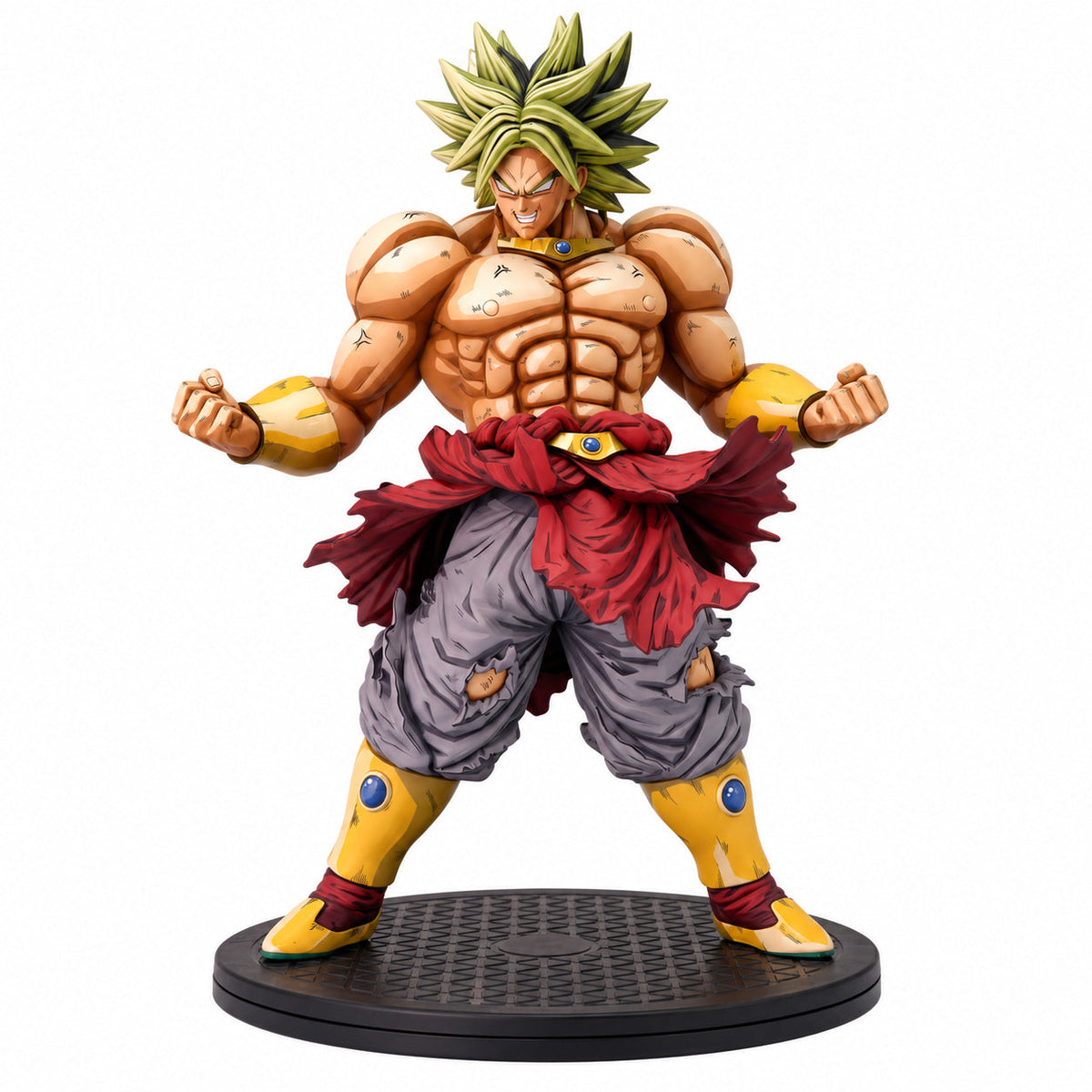 Custom Dragon Ball Super Saiyan Broly Anime Figure Repaint — Full figure on white background