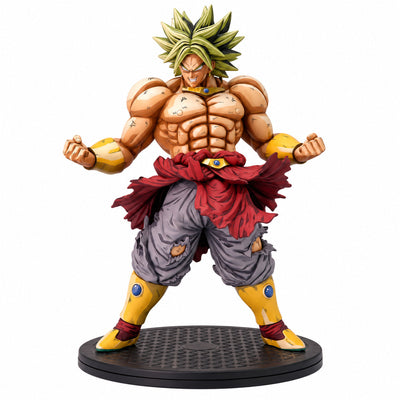 Custom Dragon Ball Super Saiyan Broly Anime Figure Repaint — Full figure on white background