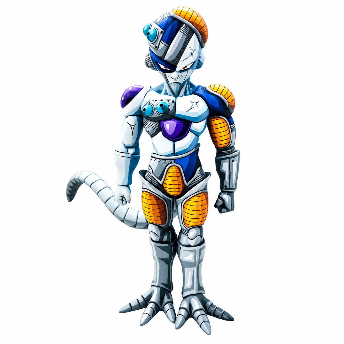 Dragon Ball Mecha Frieza 2D Anime Style Figure Repaint — Full figure on white background