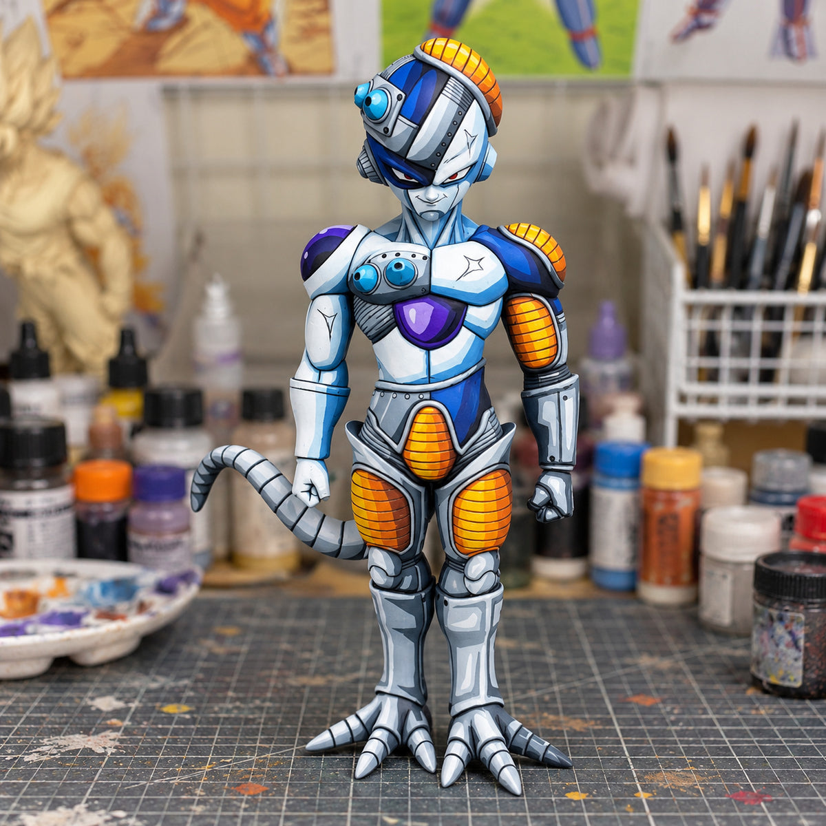 Dragon Ball Mecha Frieza 2D Anime Style Figure Repaint — Figure in painting workshop