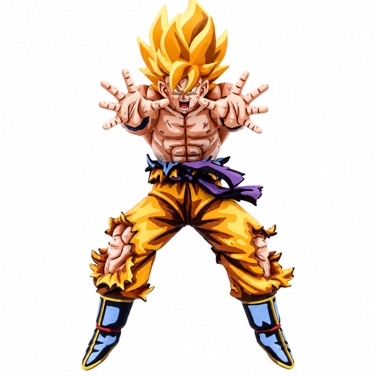 Dragon Ball Super Saiyan Son Goku 2D Figure Repaint — Full figure on white background