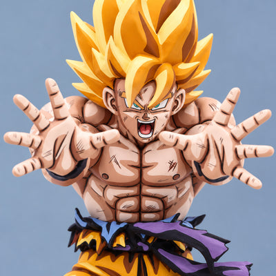 Dragon Ball Super Saiyan Son Goku 2D Figure Repaint — Head and face detail