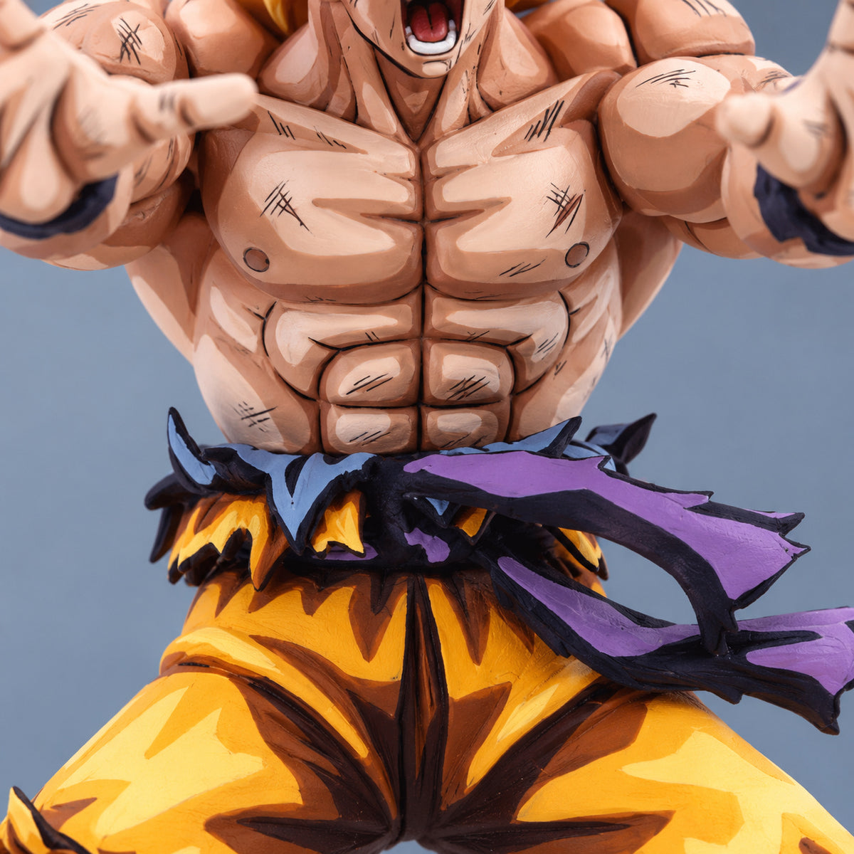 Dragon Ball Super Saiyan Son Goku 2D Figure Repaint — bare chest and torn dark waist sash