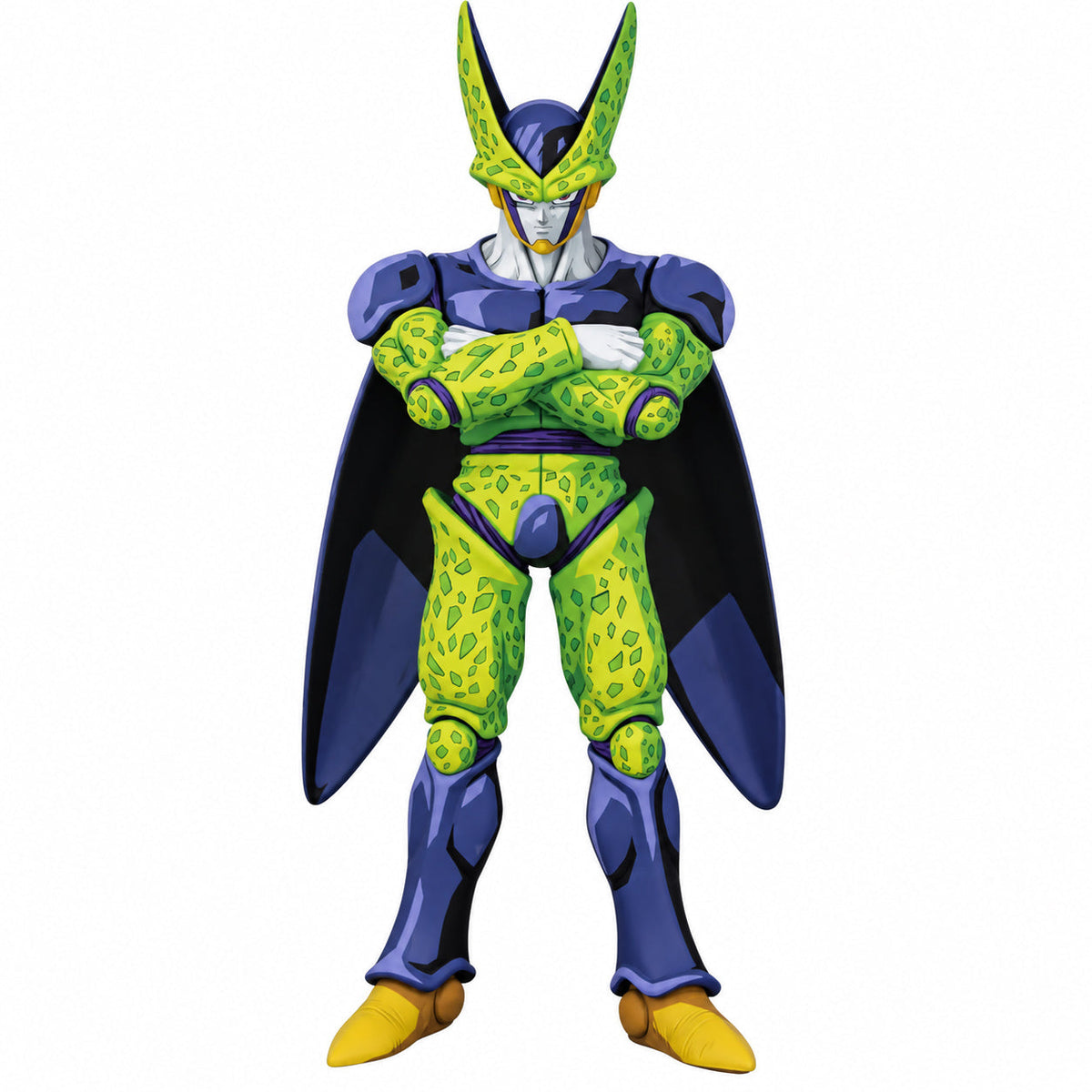 2D Anime Colour Dragon Ball Perfect Cell Anime Figure Repaint — Full figure on white background
