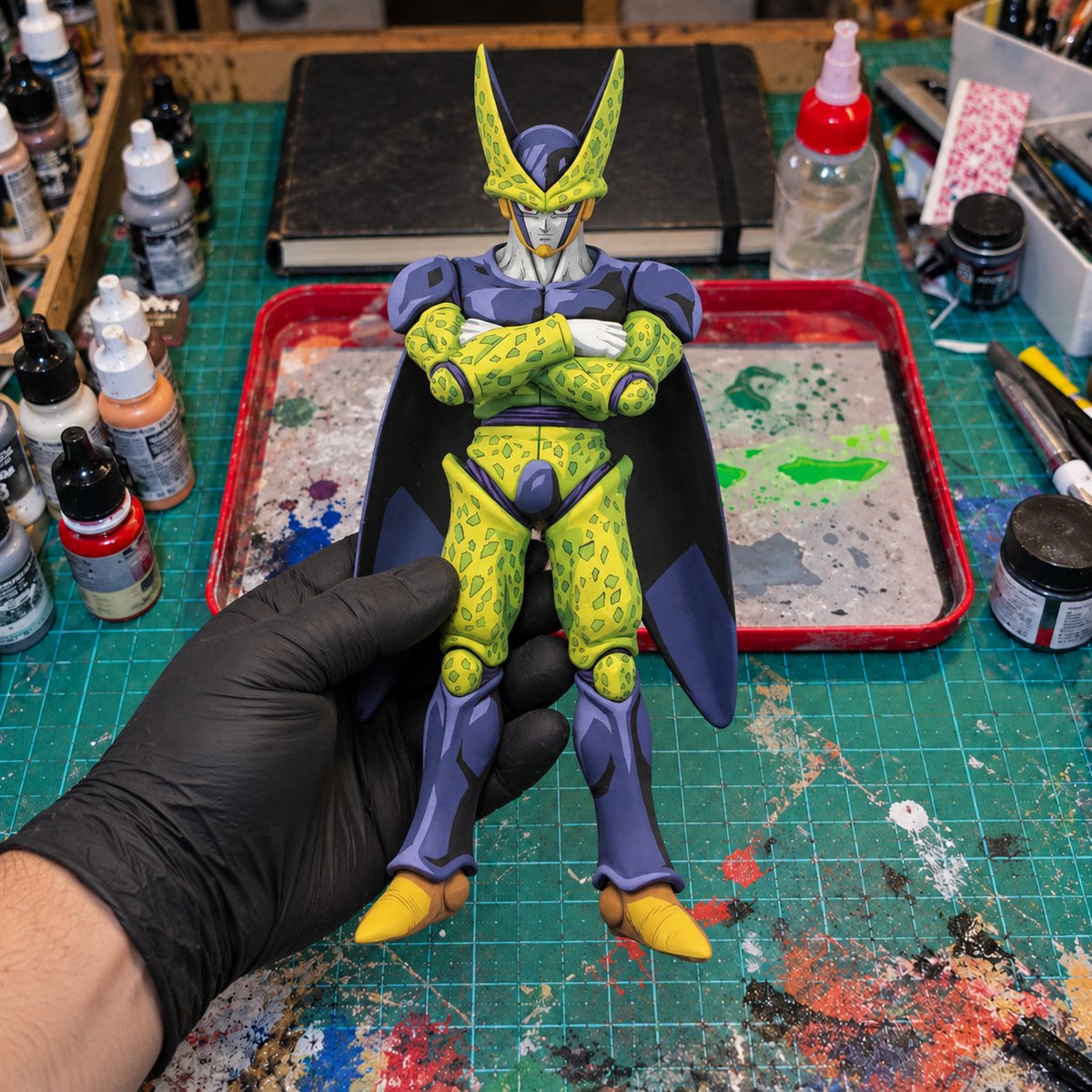 2D Anime Colour Dragon Ball Perfect Cell Anime Figure Repaint — workshop view
