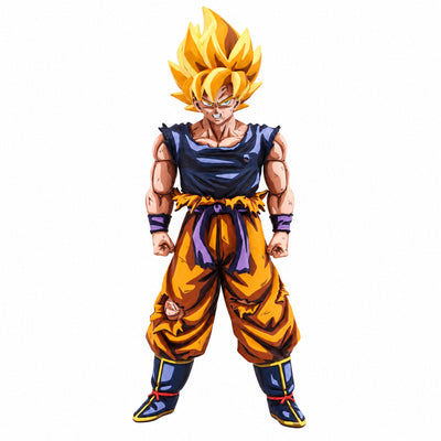 Dragon Ball Super Saiyan Son Goku Anime Figure Repaint — Full figure on white background