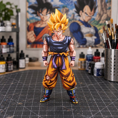 Dragon Ball Super Saiyan Son Goku Anime Figure Repaint — workshop view