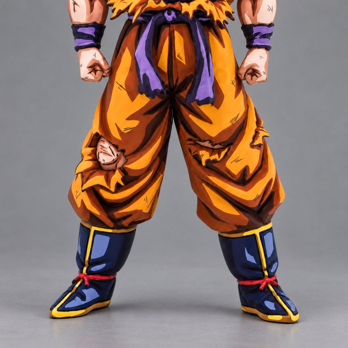 Dragon Ball Super Saiyan Son Goku Anime Figure Repaint — orange lower trousers and complete dark blue boots