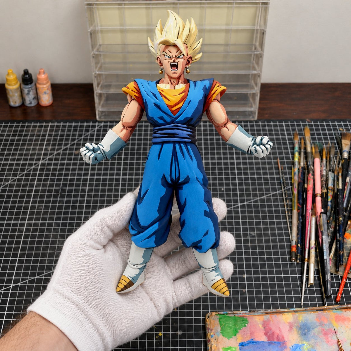 Dragon Ball Super Saiyan Vegito Anime 2D Figure Repaint — workshop view