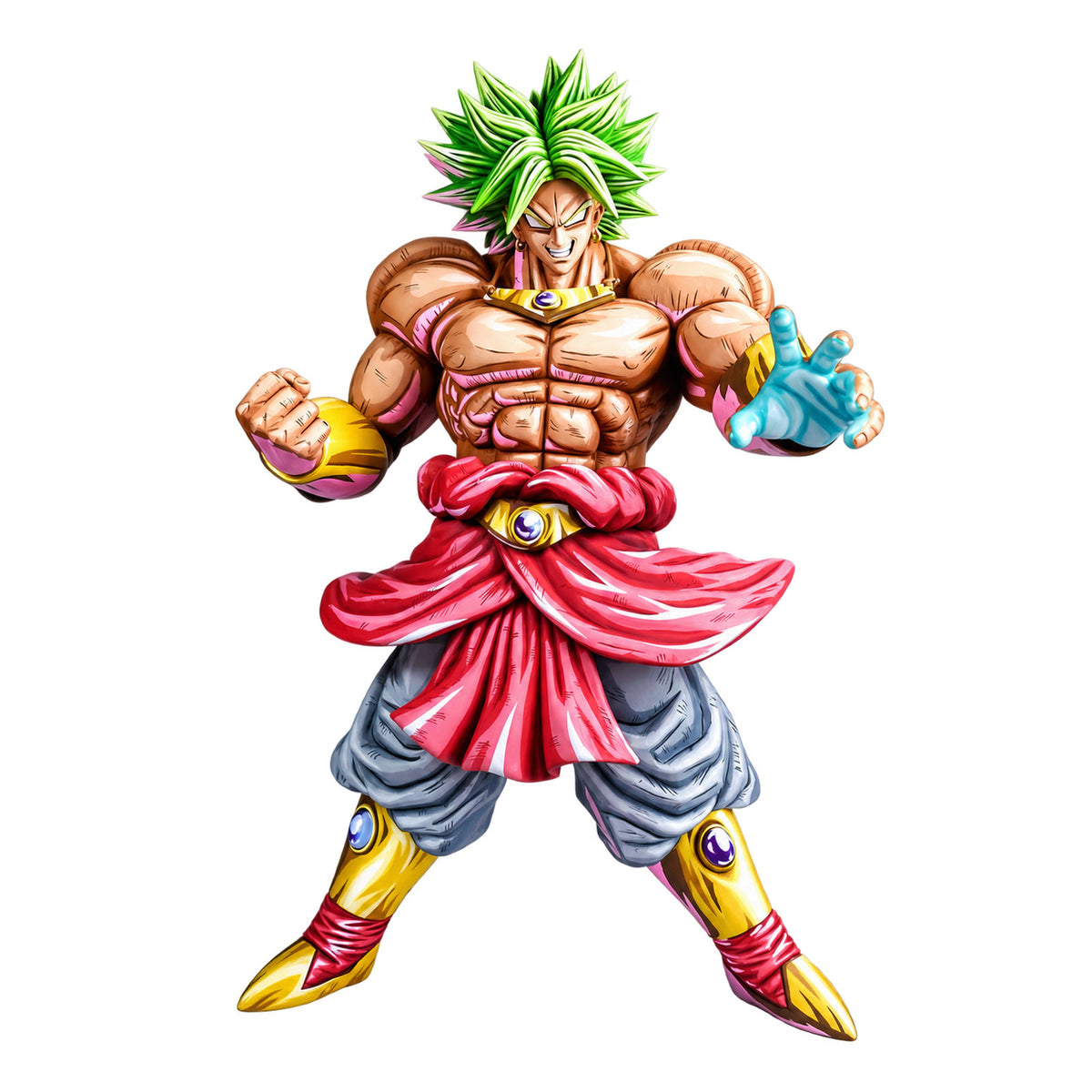 Legendary Super Saiyan Broly 2D painted collectible, full figure on white background
