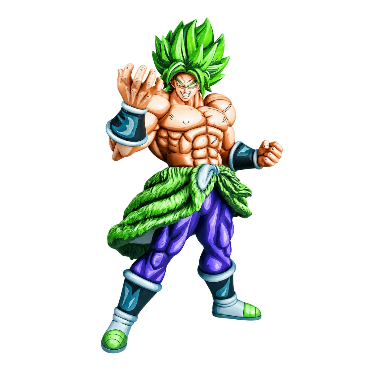 Full Power Super Saiyan Broly 2D painted collectible, full figure on white background