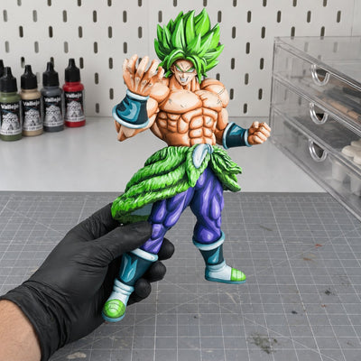 Full Power Super Saiyan Broly 2D painted collectible, figure held in hand