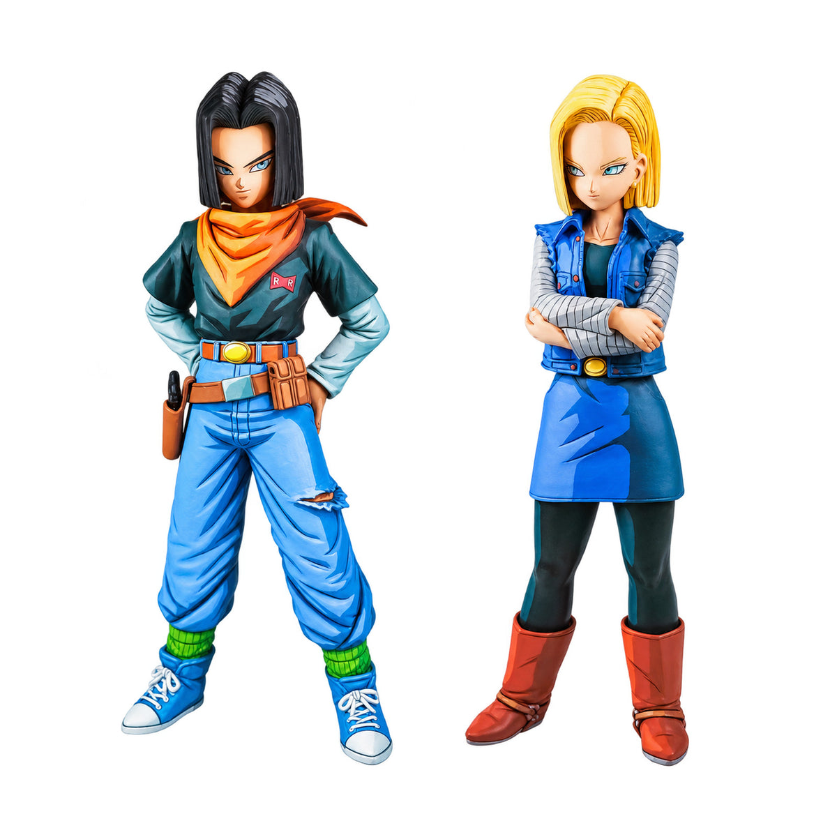 2D Style Dragon Ball Z Android 17 & 18 Figure Repaint — full figure