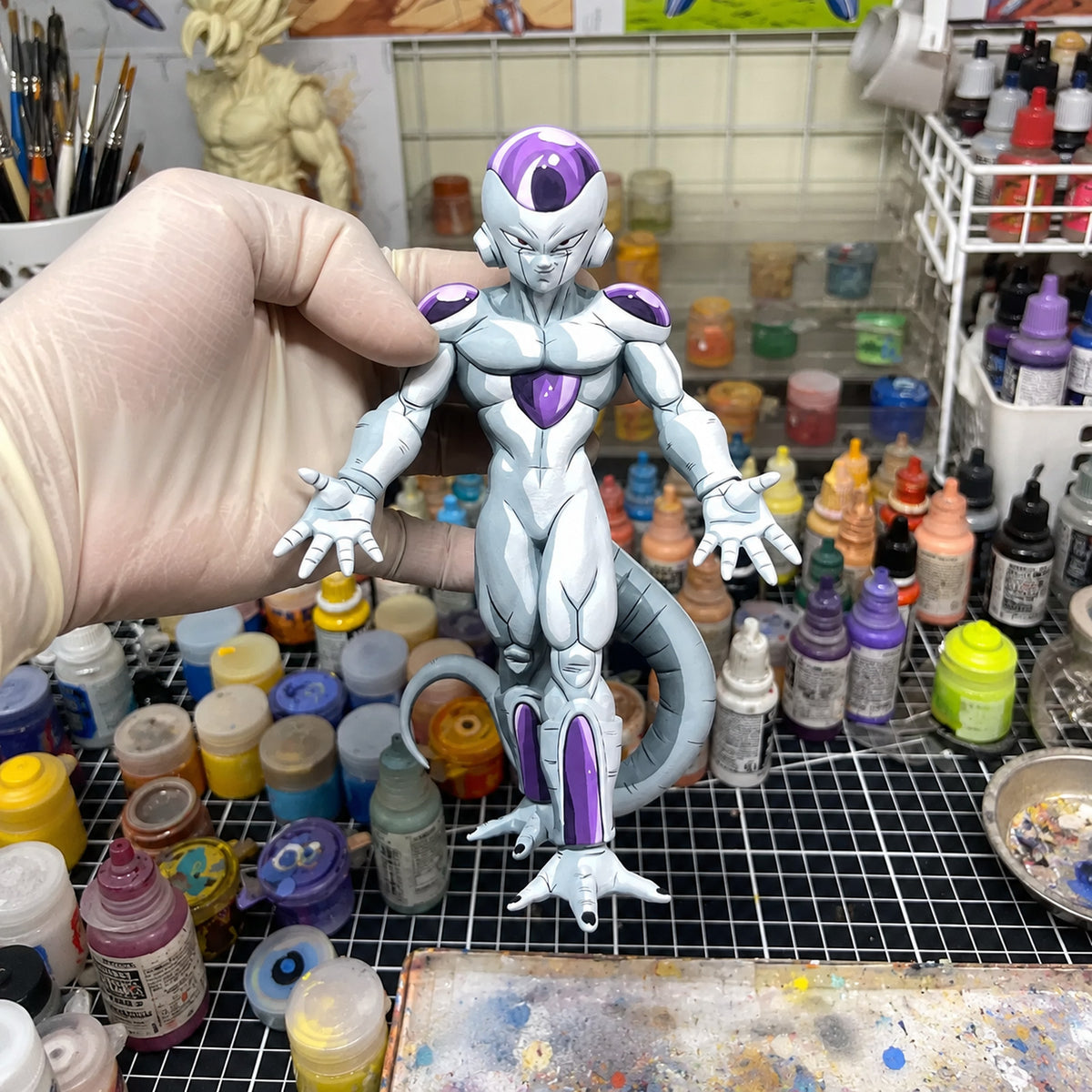 Dragon Ball Z Frieza Final Form 2D Figure Repaint — hand or studio view