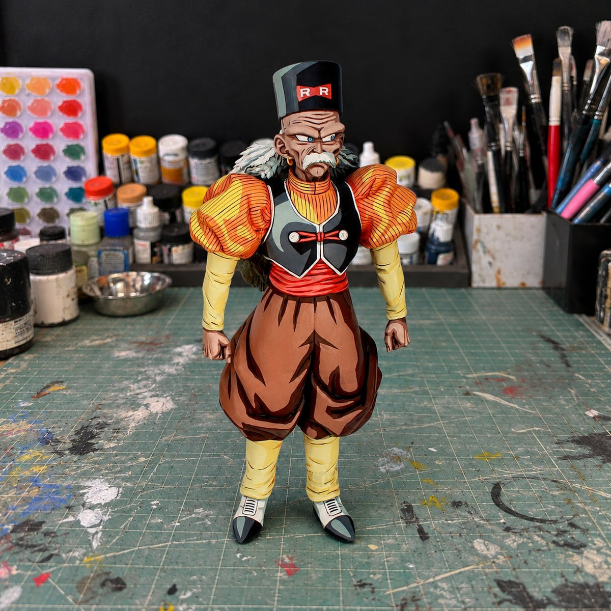 Manga Colour Dragon Ball Dr Gero Figure Repaint — hand or studio view