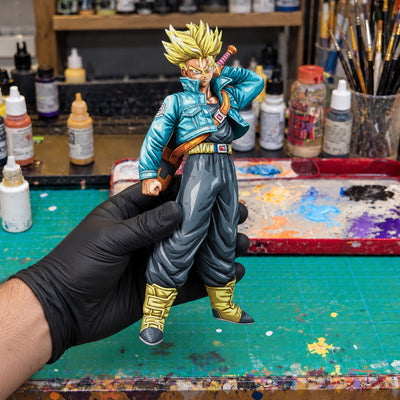 Hand Painted Dragon Ball Future Trunks 2D Comic-Style Repaint — workshop view