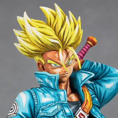 Hand Painted Dragon Ball Future Trunks 2D Comic-Style Repaint — head detail