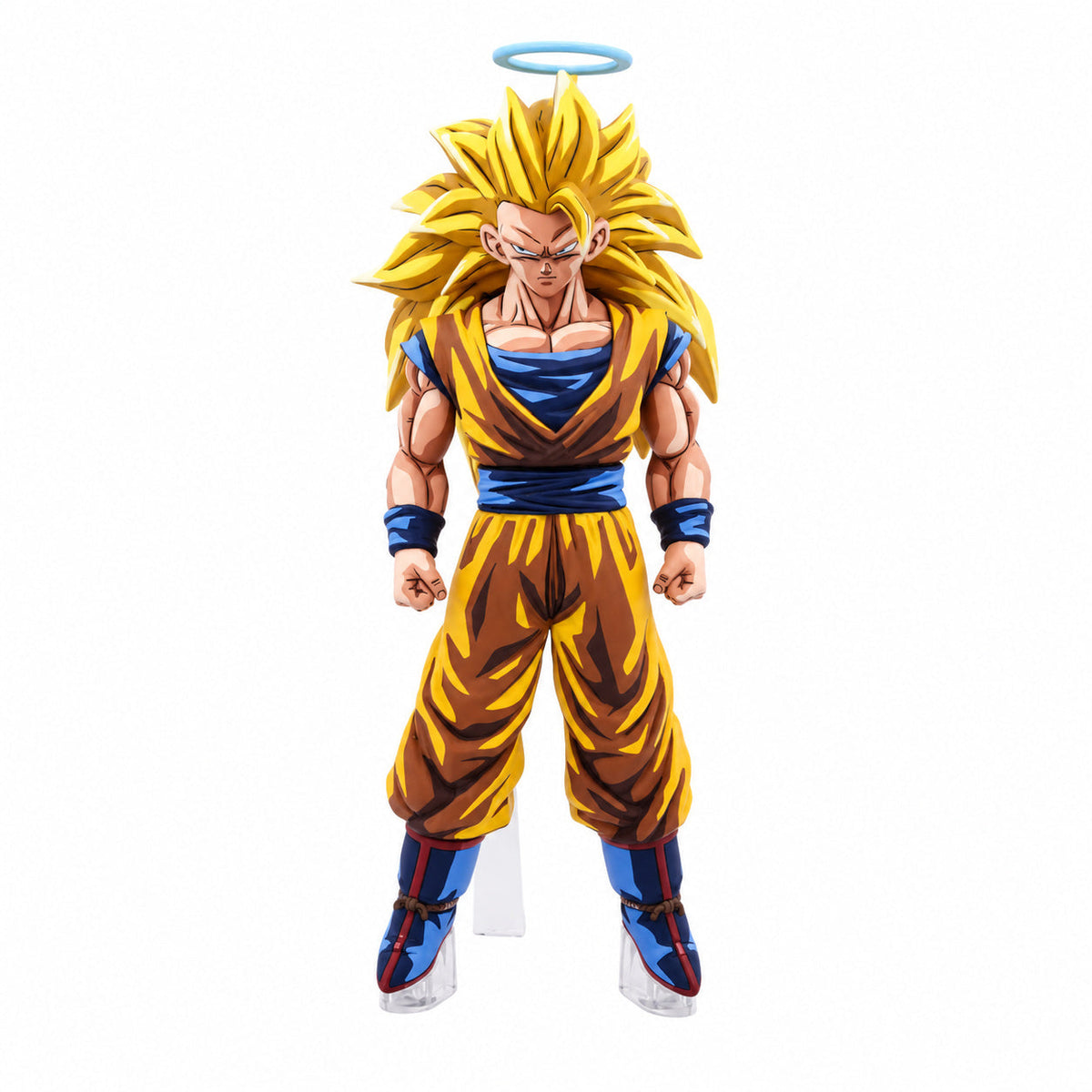 Anime Style Dragon Ball Super Saiyan 3 Son Goku Figure Repaint — 25 cm Standing Pose — full figure