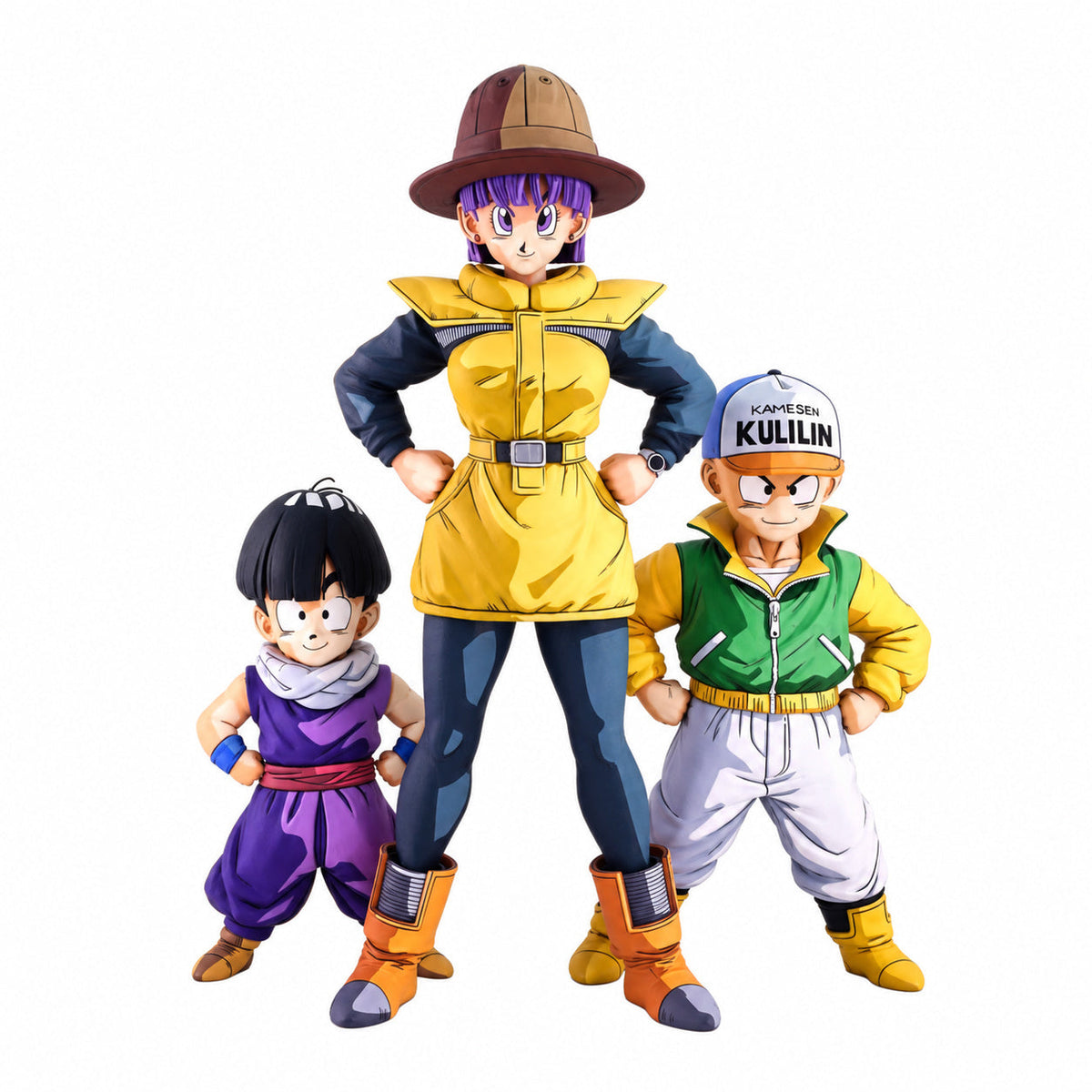 Dragon Ball Trio of Gohan, Krillin, Bulma 2D Colour Figure Repaint — full figure