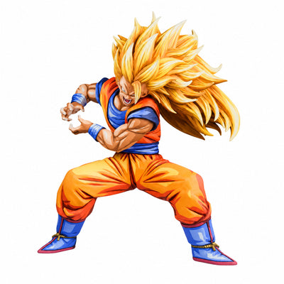2D Manga Colour Son Goku SSJ3 Kamehameha Figure Repaint — full figure