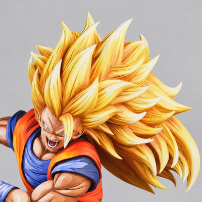 2D Manga Colour Son Goku SSJ3 Kamehameha Figure Repaint — head detail