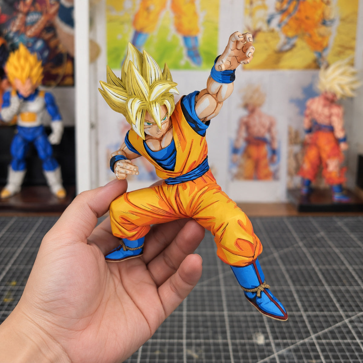 Dragon Ball History Of Son Goku Super Saiyan Figure Repaint — workshop view