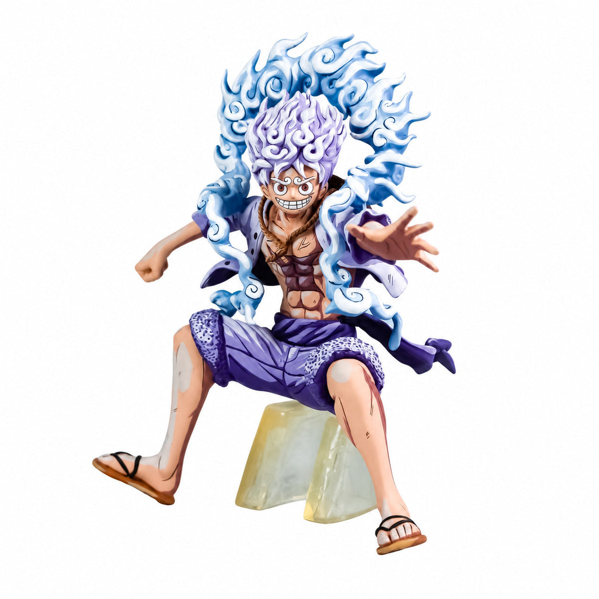 3D Printed Anime Colour One Piece Luffy Gear 5 Figure Repaint — full figure