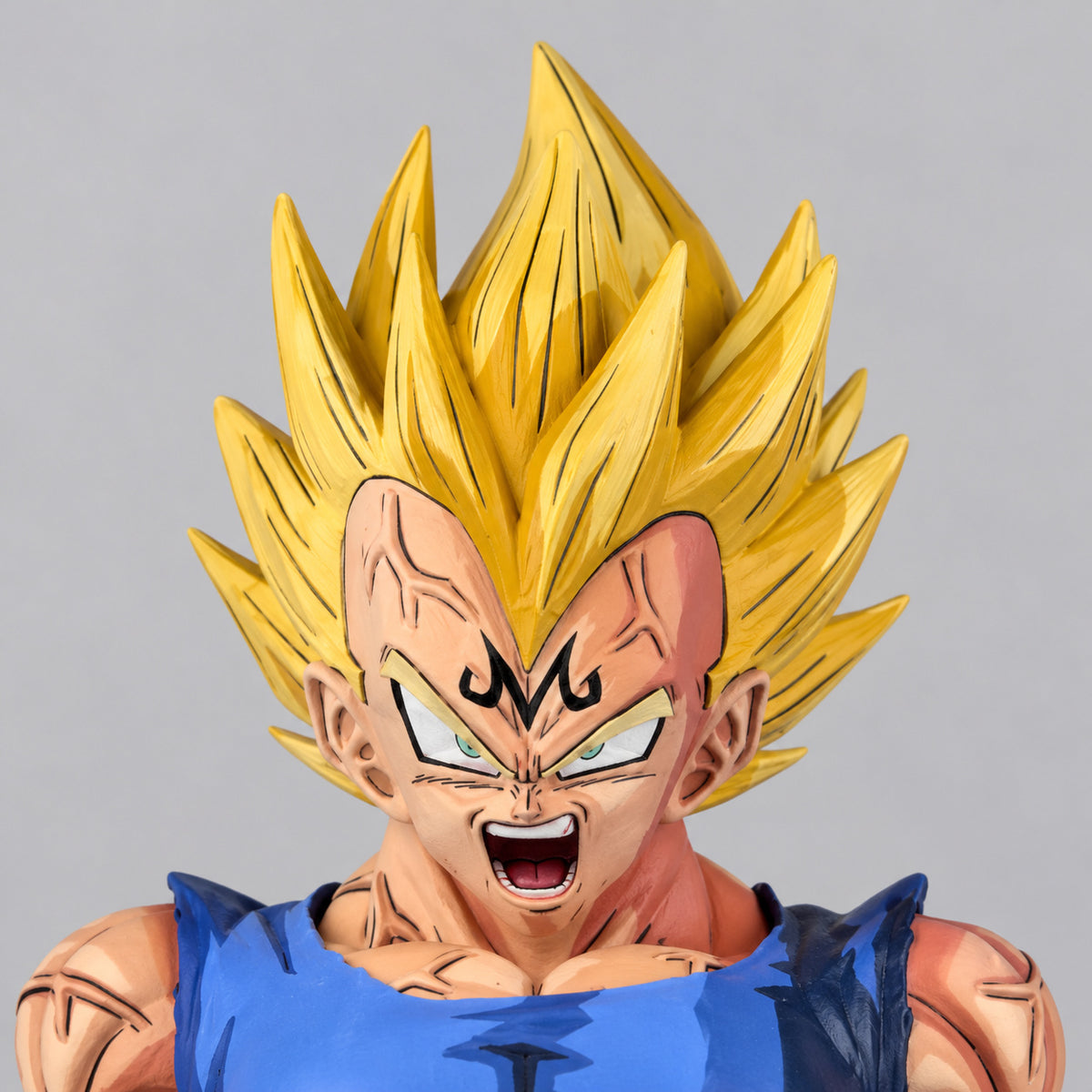 Dragon Ball Majin Vegeta SSJ2 Golden Hair Figure Repaint — head detail