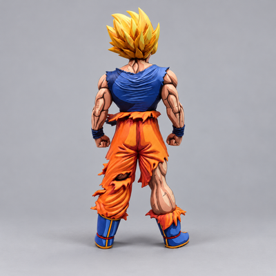 Super Saiyan Son Goku Repaint 2D Comic Colour Figure — rear or alternate view
