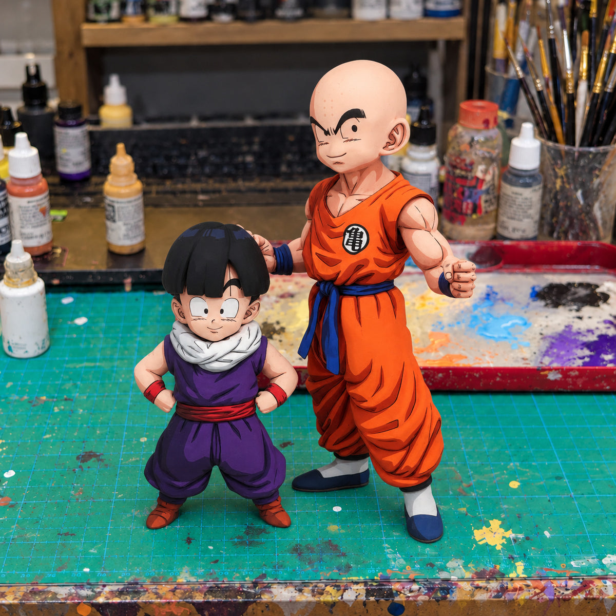 Dragon Ball Masterlise Krillin & Gohan 2D Color Repaint — workshop view