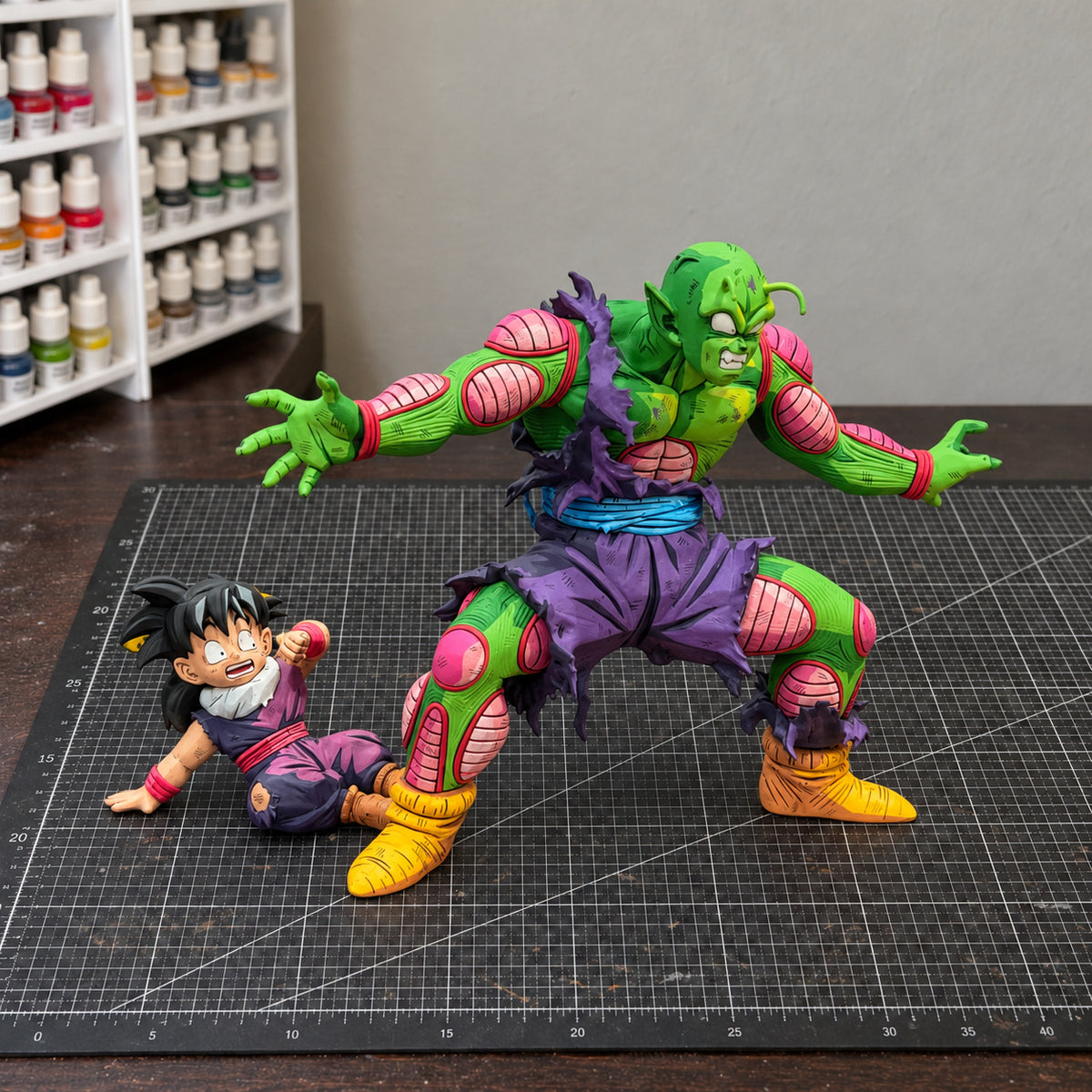 Anime Colour Dragon Ball Piccolo & Gohan Figure Repaint — workshop view
