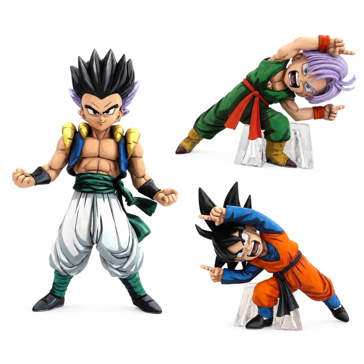 Anime Style Gotenks, Goten & Trunks Fusion Dance Figure Repaint — full figure