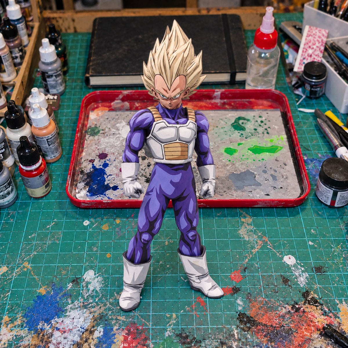 Manga Colour Dragon Ball Super Saiyan Vegeta Figure Repaint — workshop view