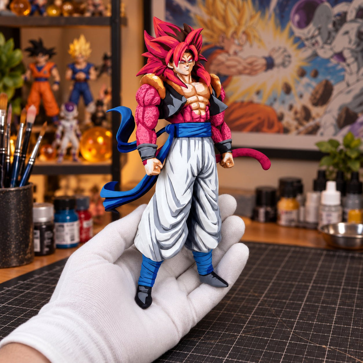 2D Anime Colour Gogeta SSJ4 Dragon Ball Figure — workshop view