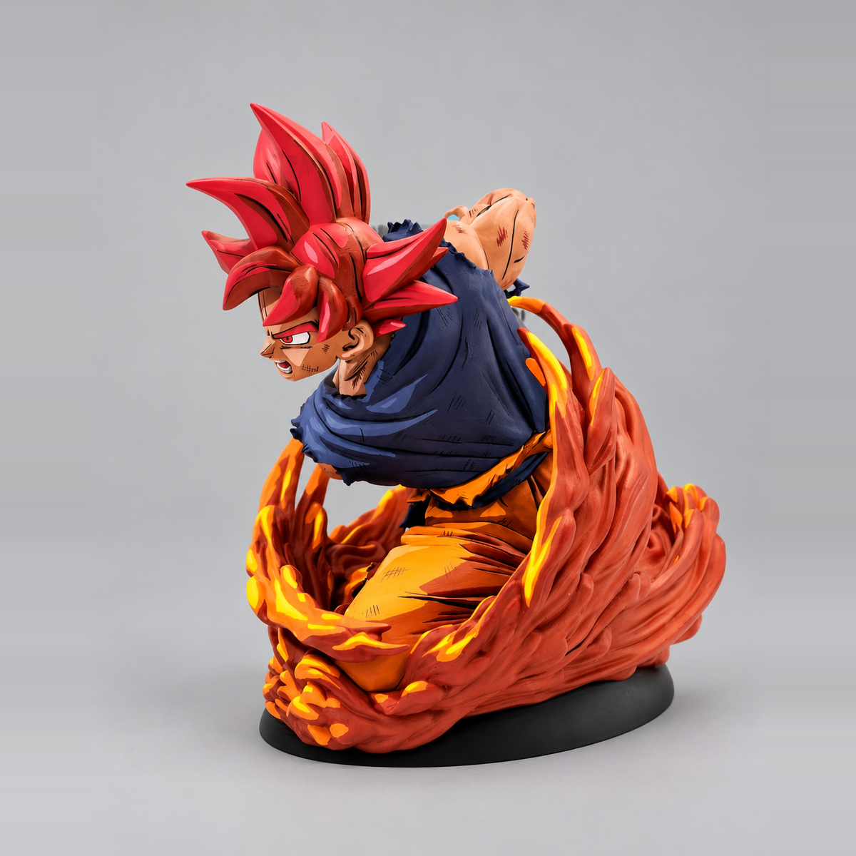 Anime 2D Painted Super Saiyan God Son Goku Figure — side or detail view