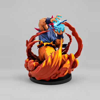 Anime 2D Painted Super Saiyan God Son Goku Figure — rear or alternate view