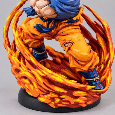 Anime 2D Painted Super Saiyan God Son Goku Figure — lower detail