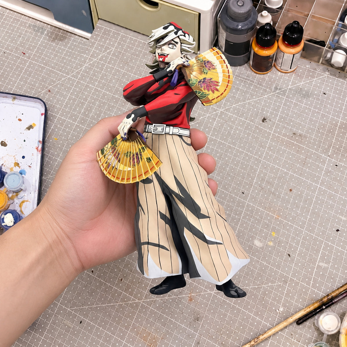 Demon Slayer Kimetsu No Yaiba 2D Painted Doma Figure Repaint — workshop view