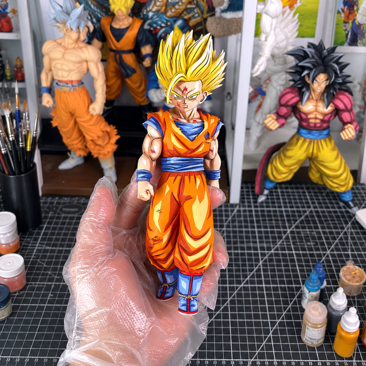 Super Saiyan 2 Gohan 2D painted collectible, figure held in hand